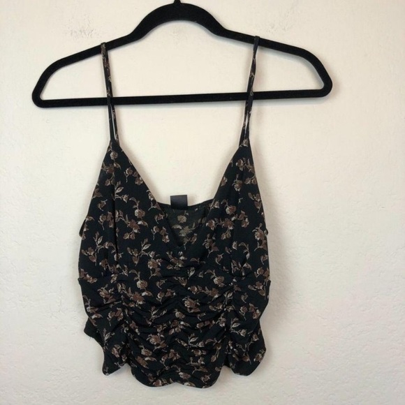 I. Joah Tank Top, w/ Florals and Ruched - Picture 1 of 3